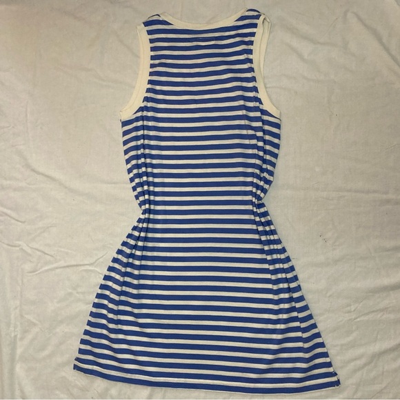 NWT Pact Organic Softspun A-Line Striped Tank Dress Size Medium Blue - Picture 7 of 11